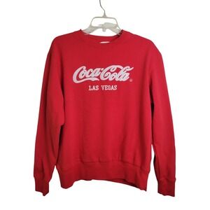 Coca-Cola Sweatshirt Las Vegas Embroidered Graphic Pullover Red Women's Small